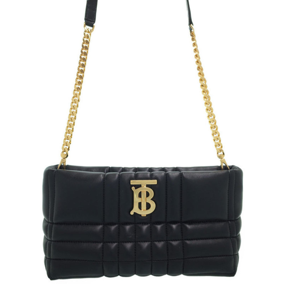 Burberry Quilted Leather Lola Crossbody Bag Shoulder Bag Black